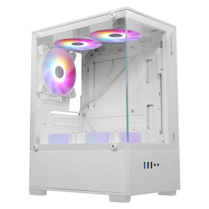 ZEBRONICS New Launch ICEBERG Premium Gaming Chassis with support for mATX, Mini ITX (White)